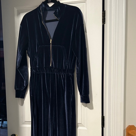 Fabletics Navy Velvet Jumpsuit - Picture 4 of 5